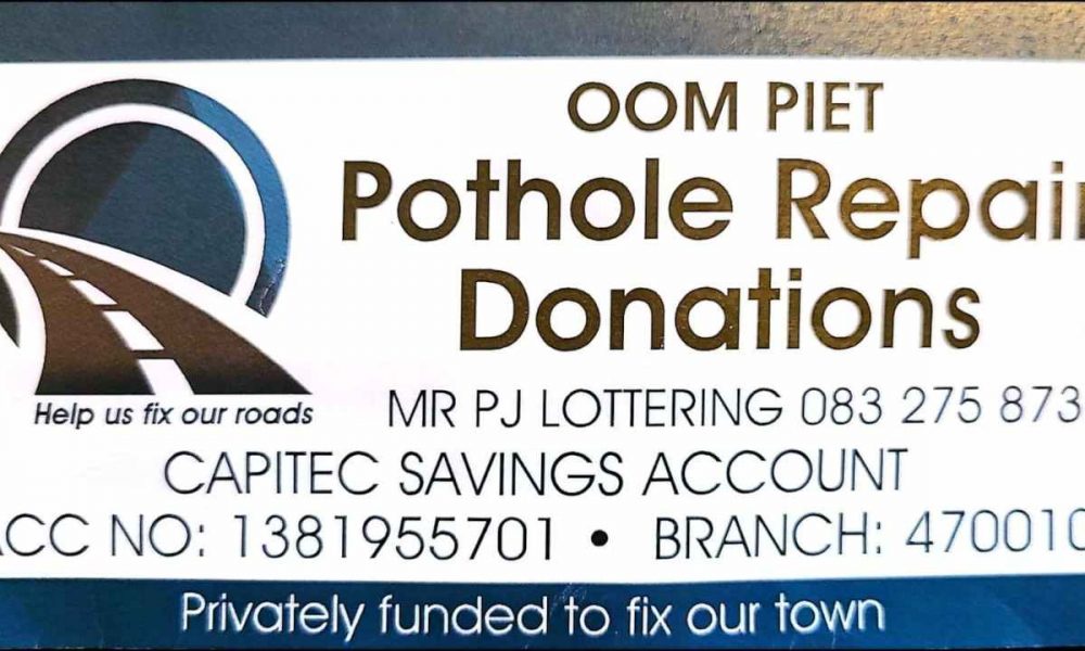 The Pothole Man is asking for donations