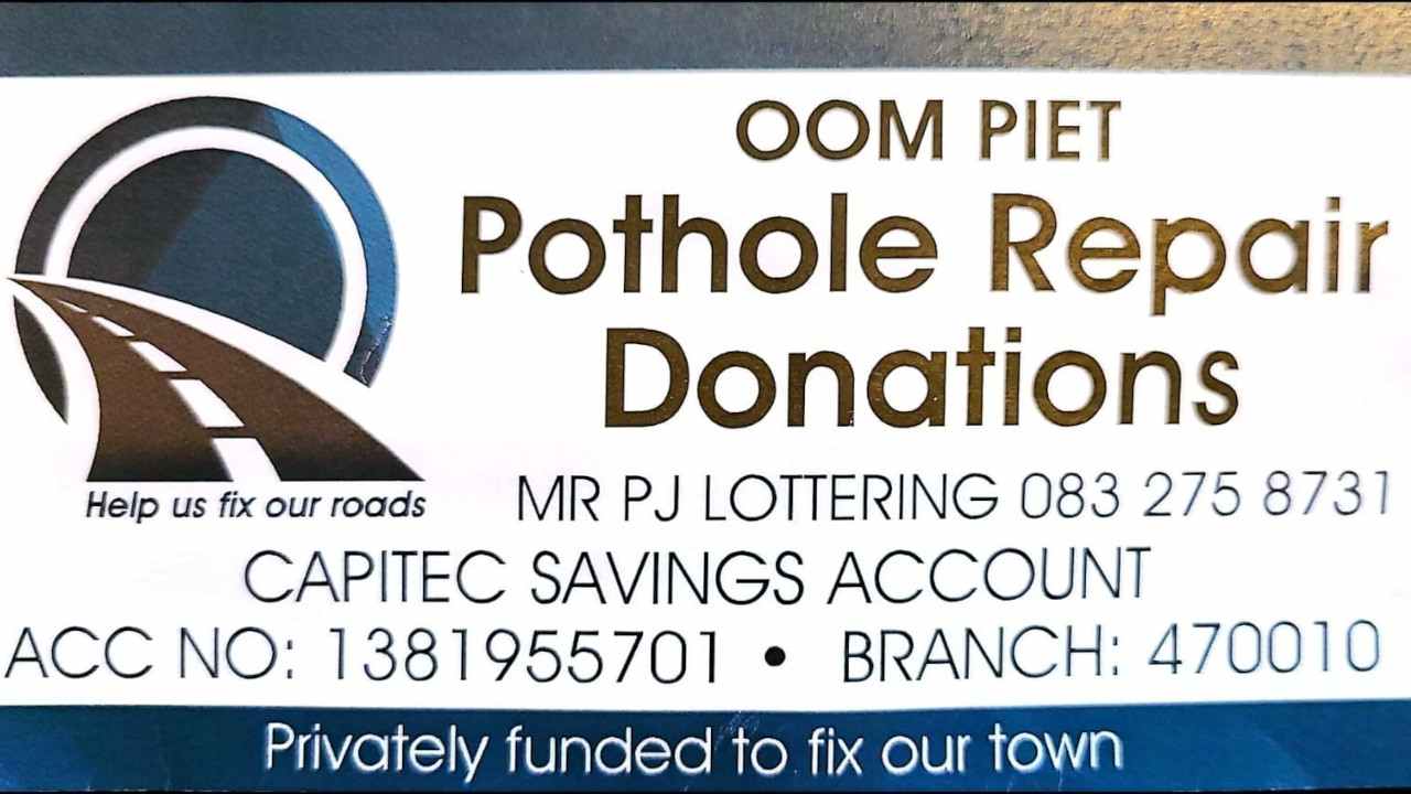 The Pothole Man is asking for donations