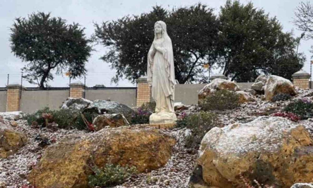 snow at Our Lady of Lebanon