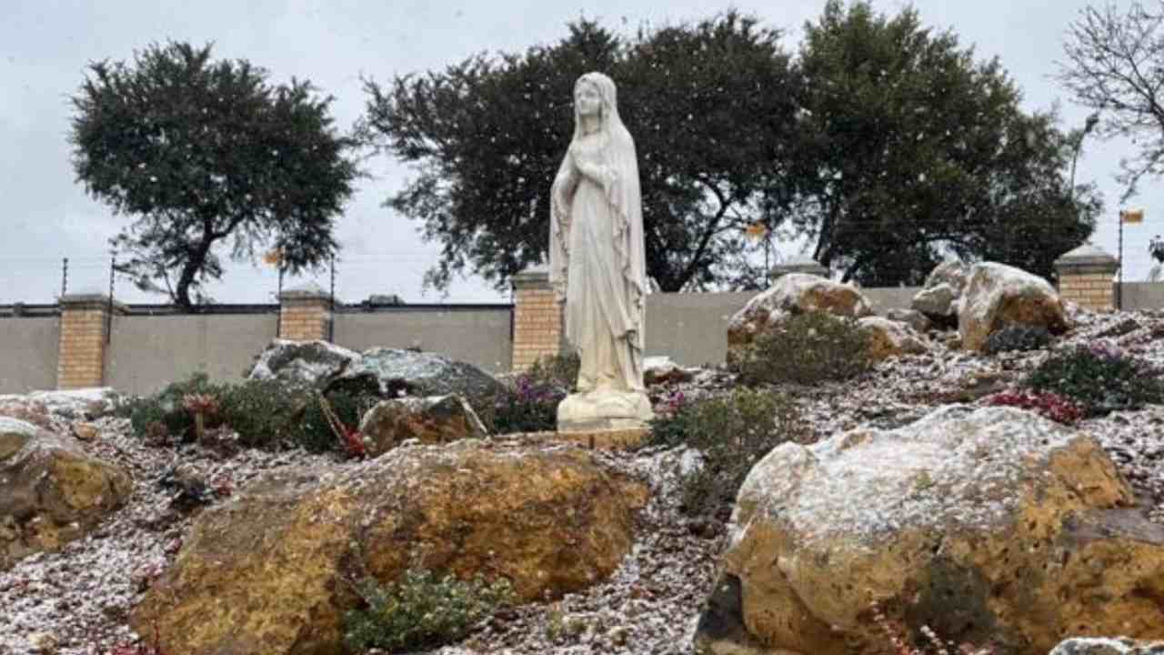 snow at Our Lady of Lebanon