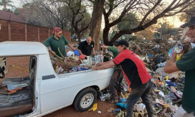 Organisations clear up waste and rubble to dispose of it