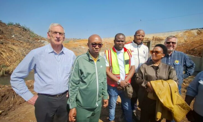 Dr Gerhard Koornhof and Park Tau with a party conducting an oversight visit on August 21