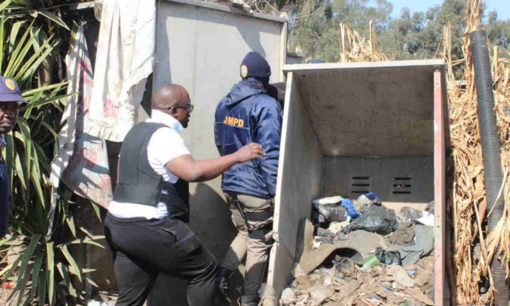 JMPD demolished zama zama shacks