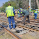 Metrorail at the Hercules derailment site working to ensure that the rail line is safe. Photo: Facebook