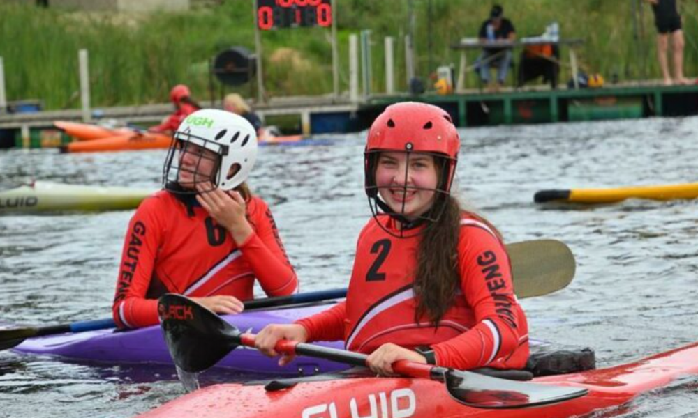 Mia Verster plays canoe polo