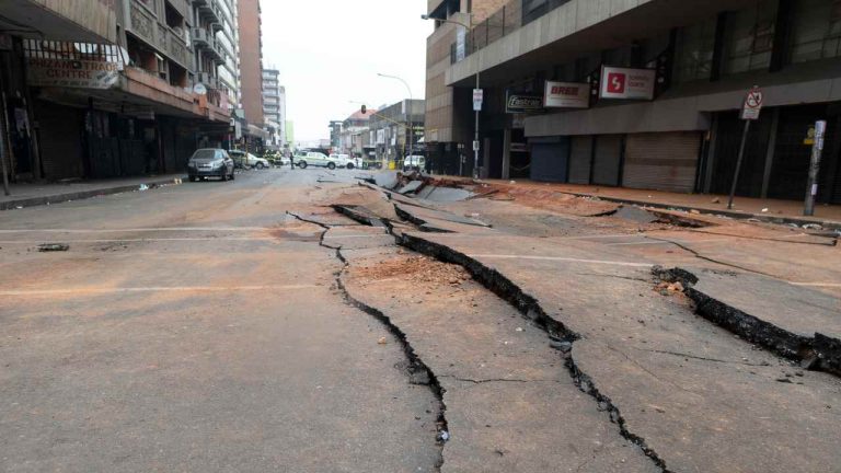 site of the Johannesburg explosion remains unguarded