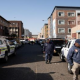 Police at the scene of the Johannesburg CBD building fire.