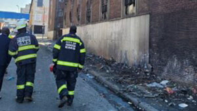 Firefighters outside the building on Alberts Street in Marshalltown