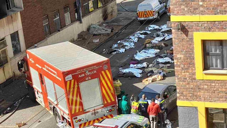 hijacked buildings after the Johannesburg CBD fire