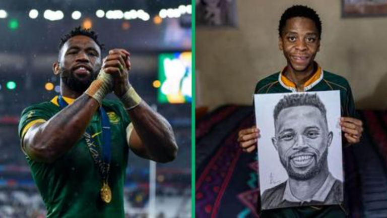 Johannesburg Artist's Viral Siya Kolisi Drawing Receives Mzansi's Love