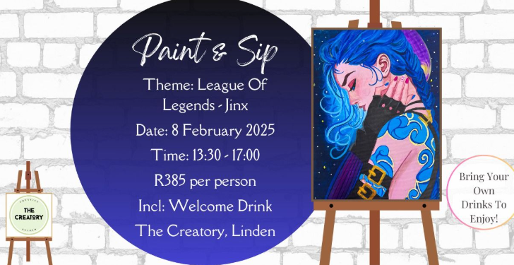 Paint & Sip League of Legends Jinx at The Creatory Things To Do