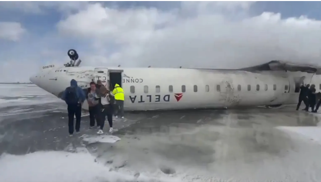 Delta Plane Crash in Toronto 18 Injured as Jet Overturns on Landing